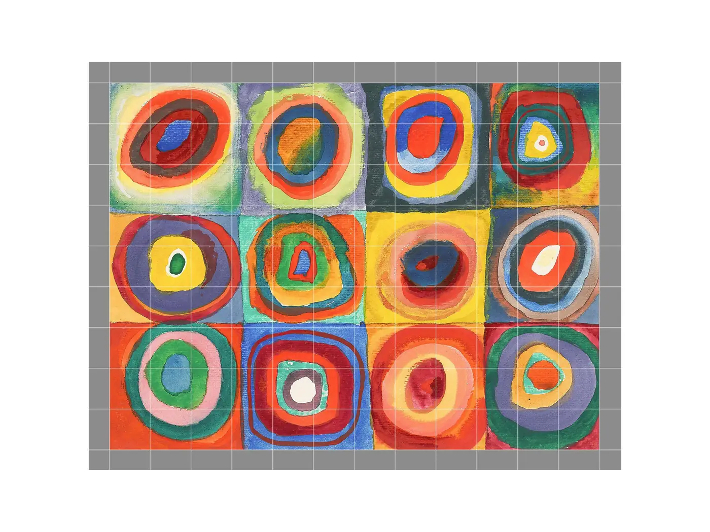 Color Study - Squares and Concentric Rings