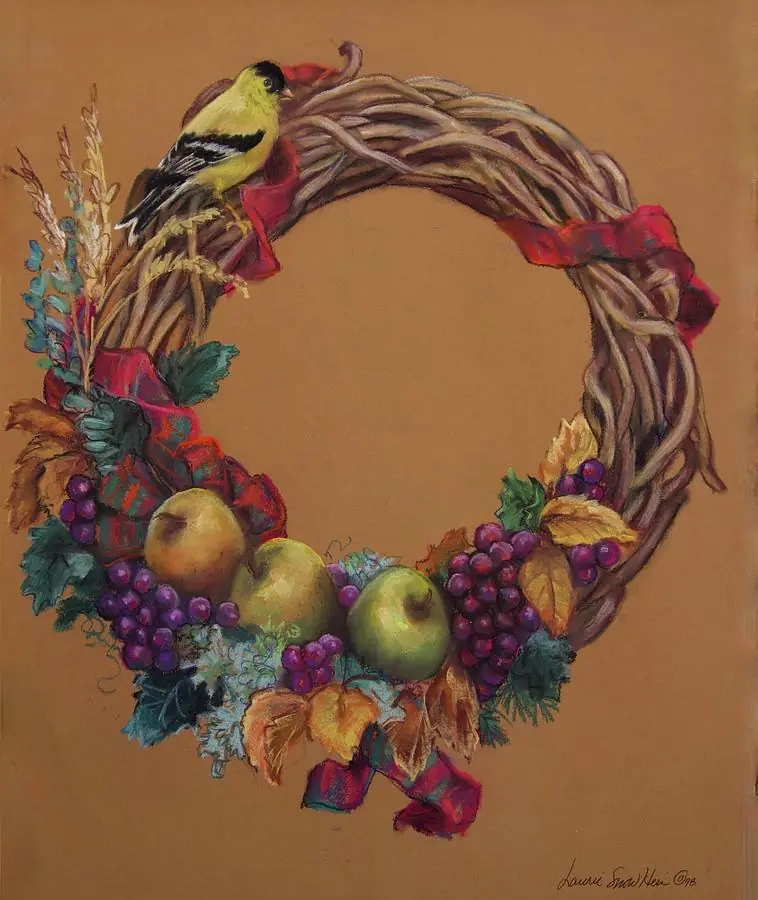 Gold Finch Autumn Harvest Wreath