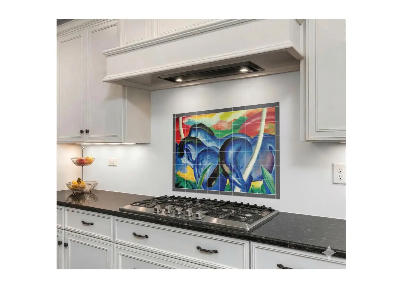 Large Blue Horses by Franz Marc installed