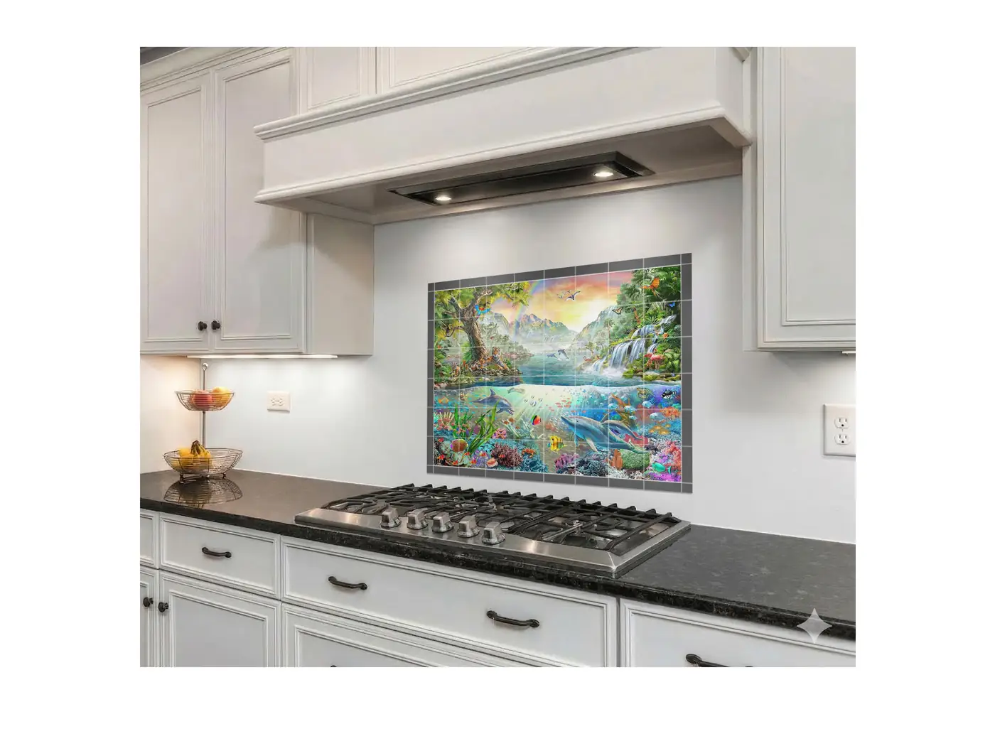 Tropical Fish Dolphins Utopia Coral Reef Seascape installed