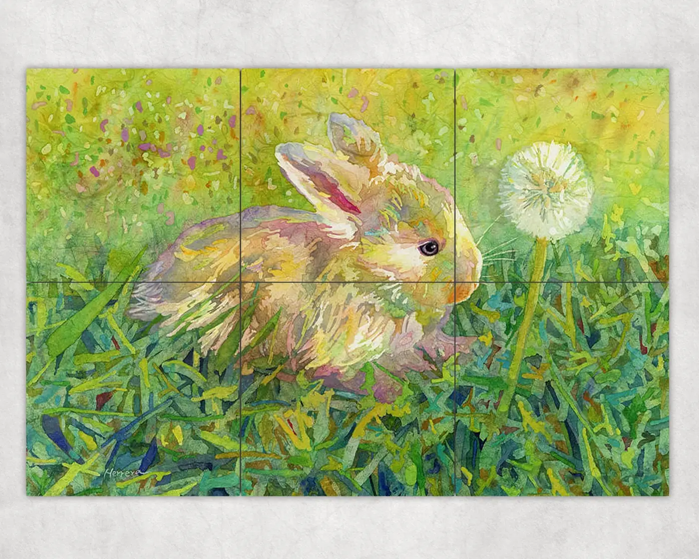 Gentle Wish, Baby Rabbit in Garden with Dandelion
