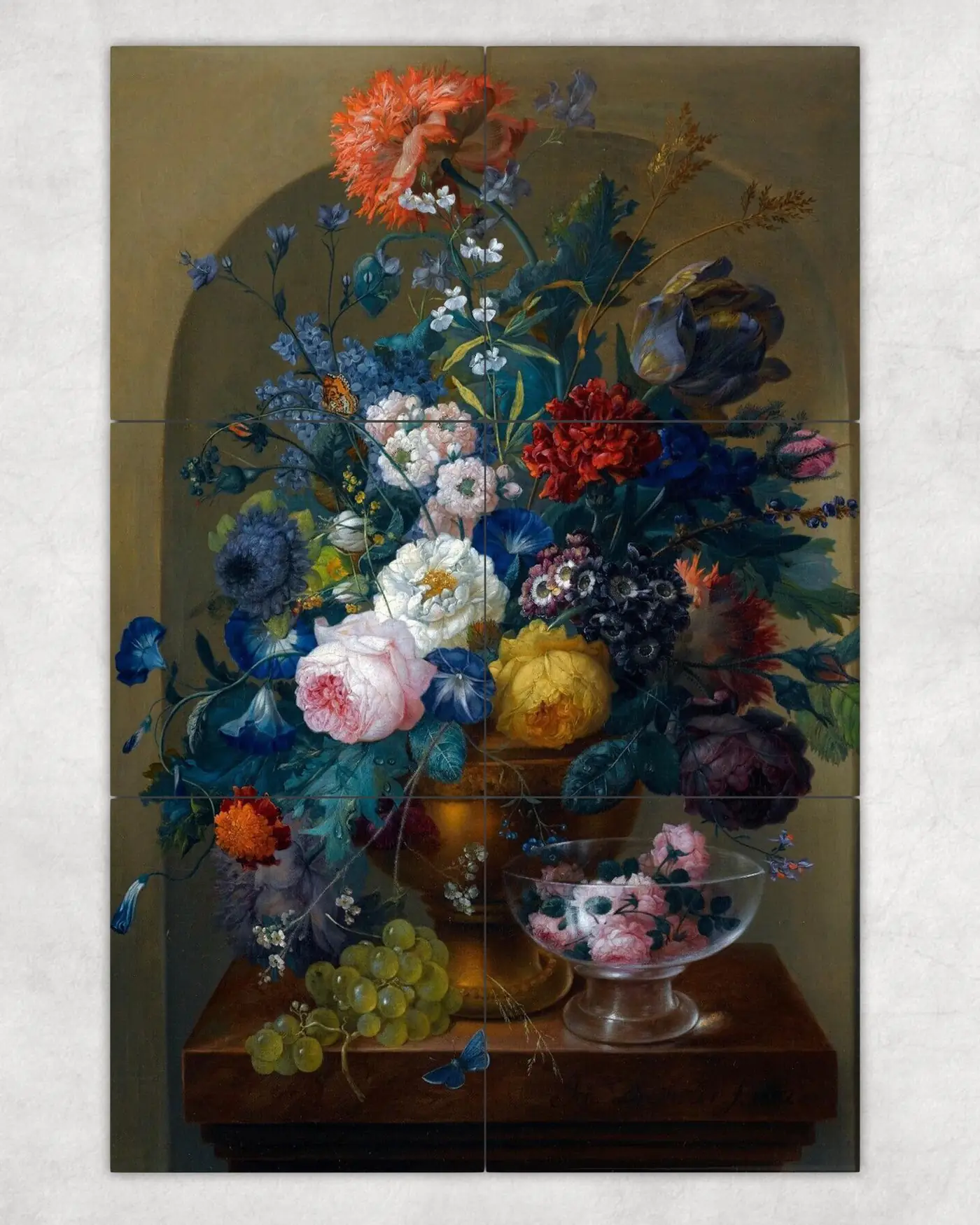 Still Life Flowers Urn in a Niche
