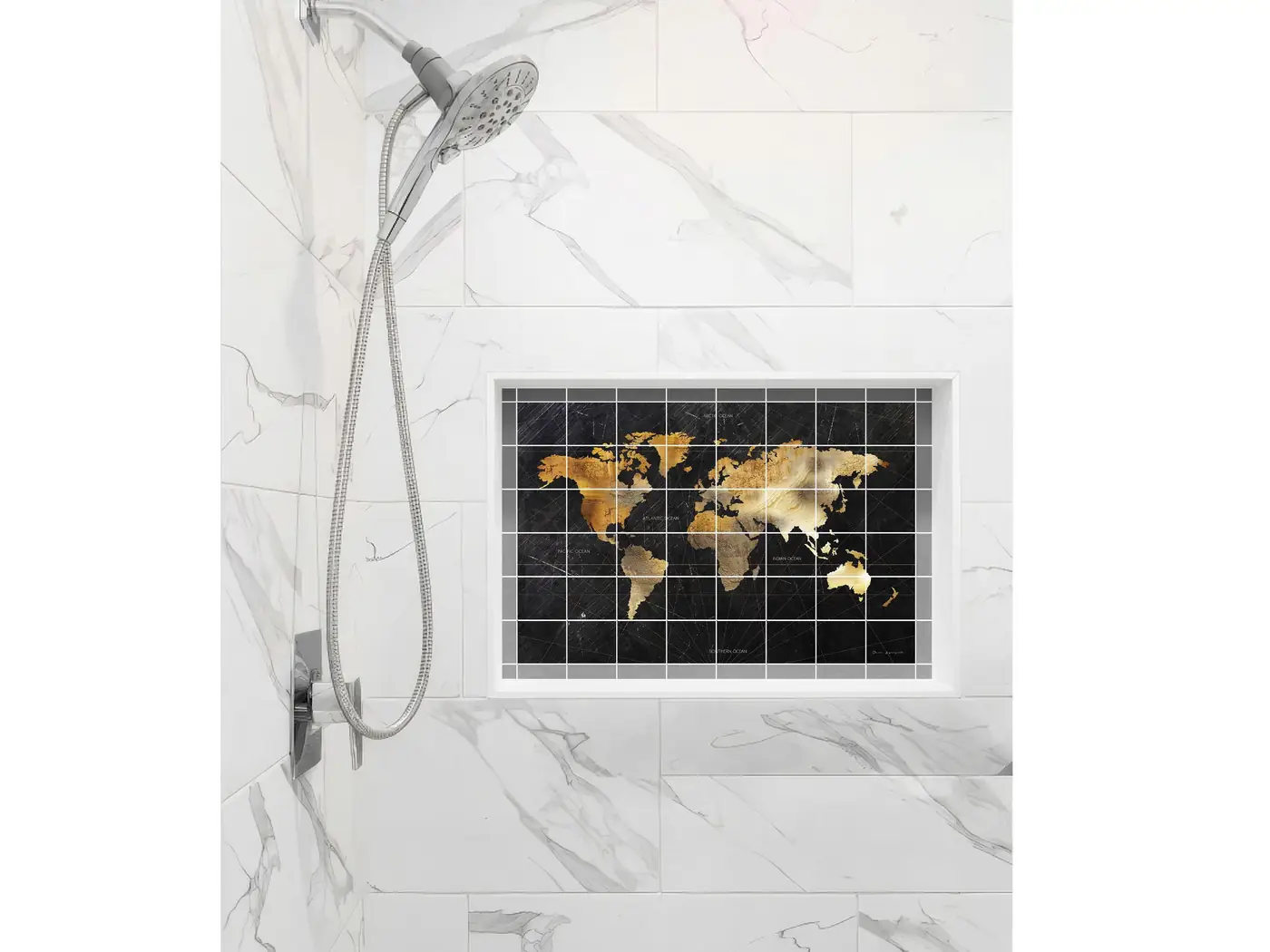 Golden World Map on Black, Photo 3