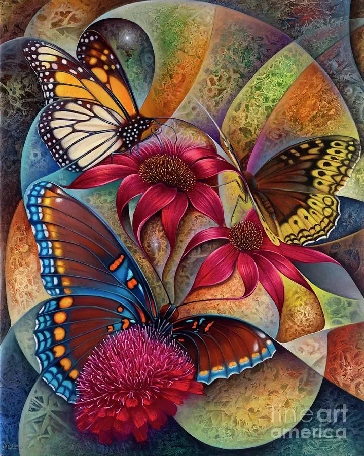 Dynamic Butterflies in Flower Garden