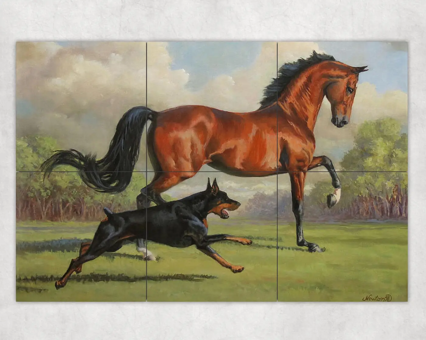 Doberman Pinscher Dog Horse Pony Friends