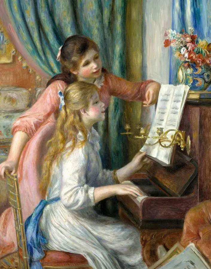 Two Young Girls at the Piano Pierre Auguste Renoir