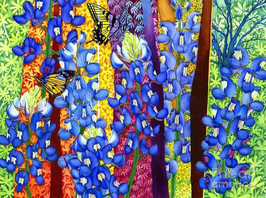 Bluebonnet Garden with Butterfly
