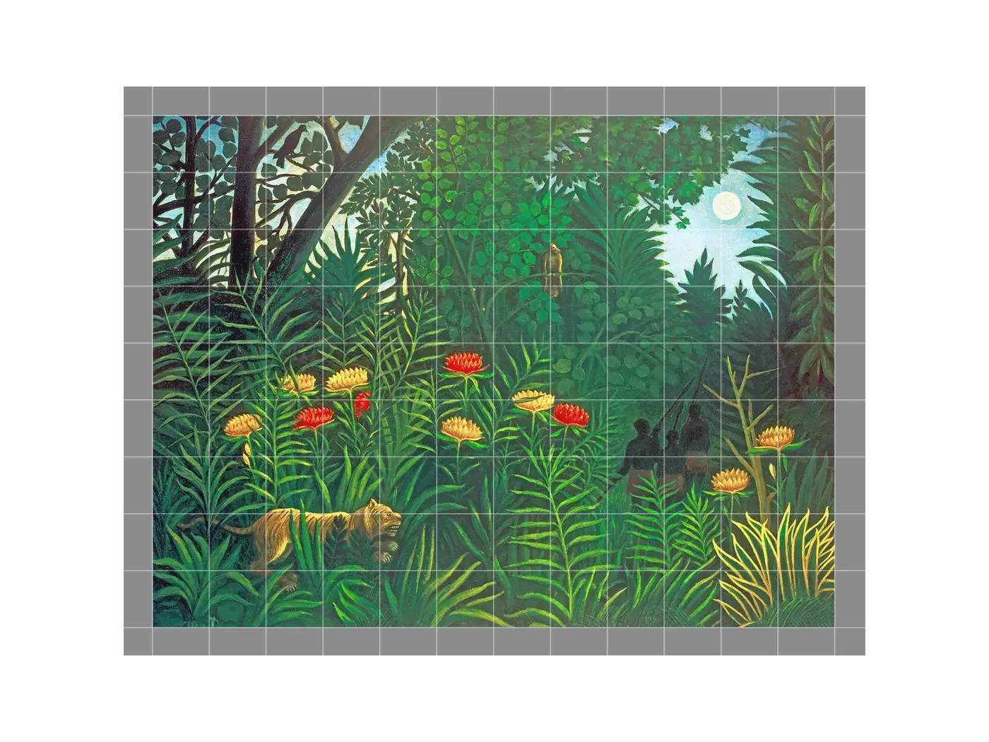 Exotic Landscape with Tiger and Hunters
