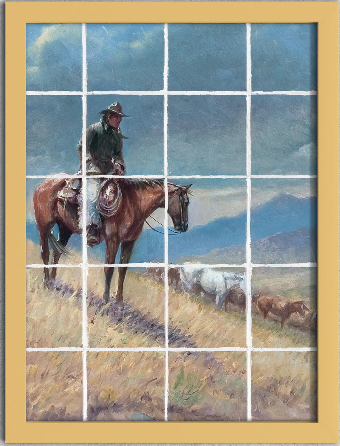 Wrangling the Pony Herd by Wieghorst installed