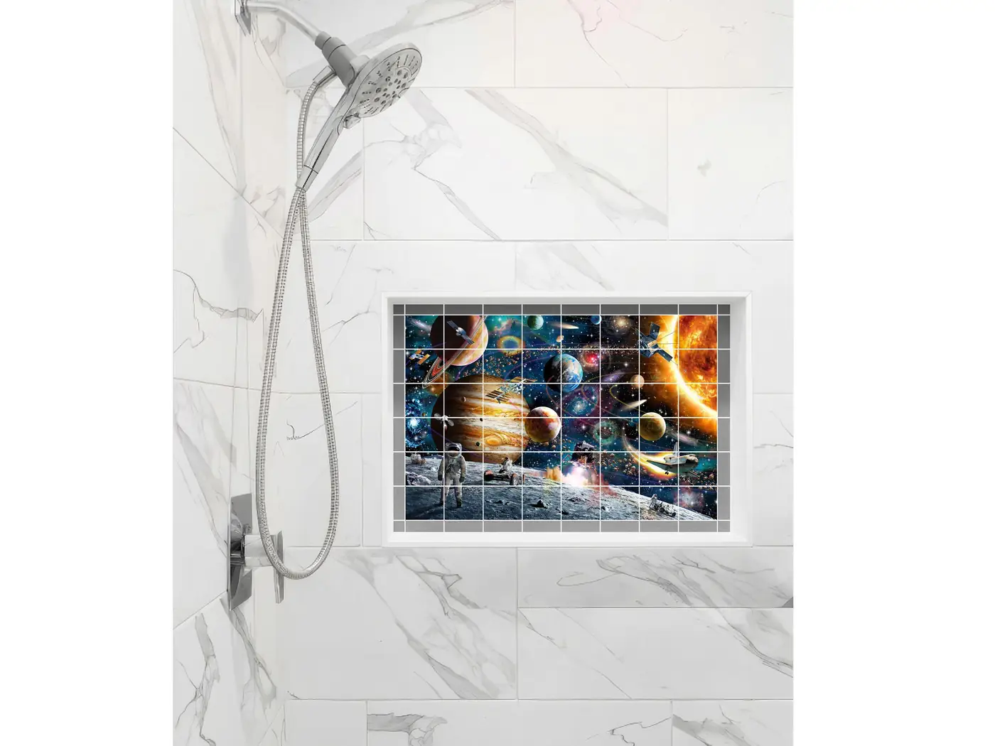 Space Odyssey with Astronauts Solar System Sun detail