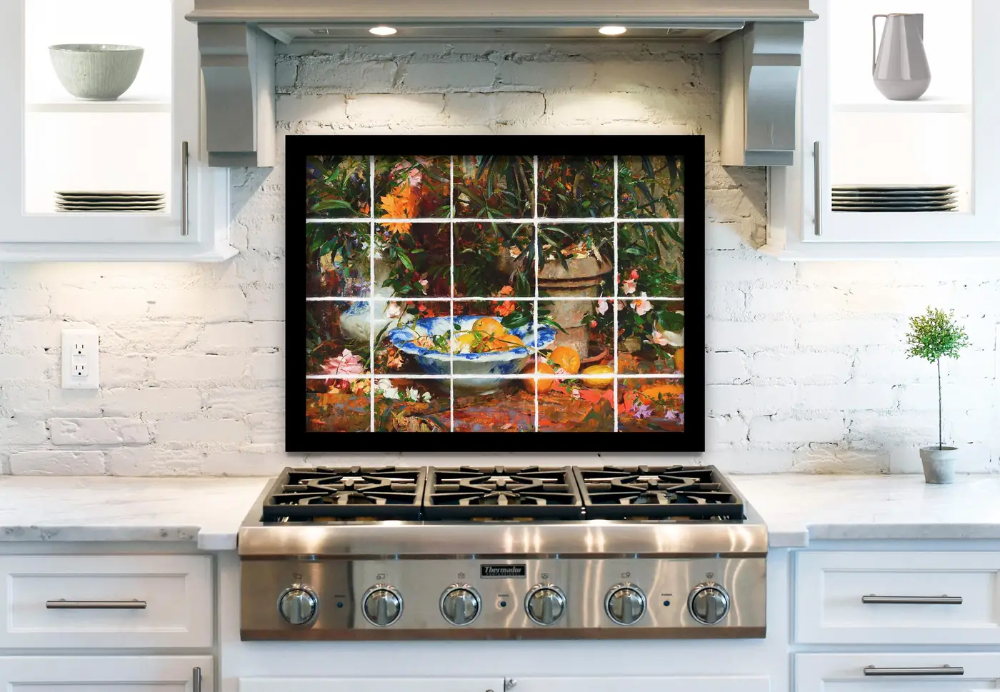 Still Life with Flowers and Oranges installed