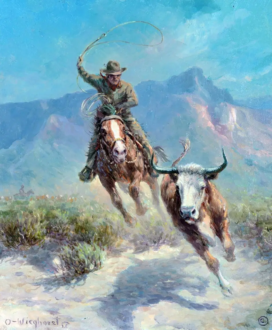 Stubborn Steer by Wieghorst
