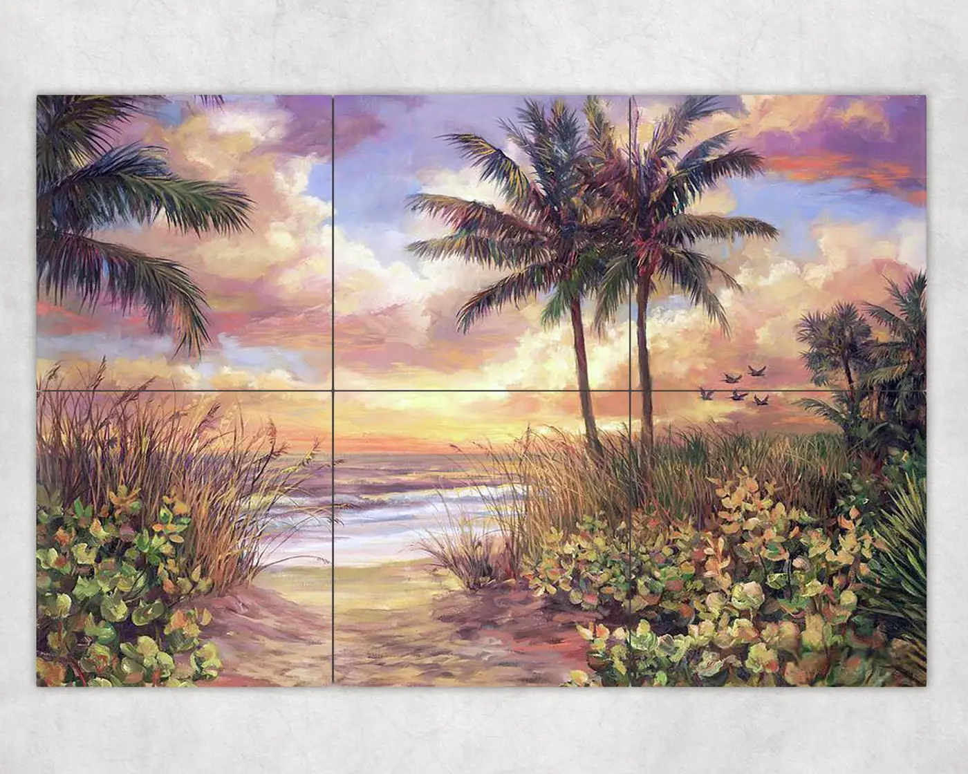 Entrance to the Beach Sunset from Sea Grape Palm Trees