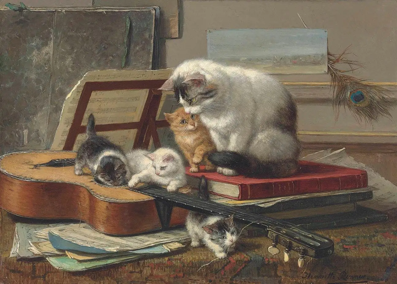 The Music Lesson by Henriette Ronner-Knip