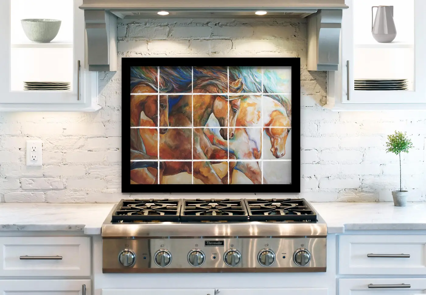 Galloping Wild Horses Trio Run installed