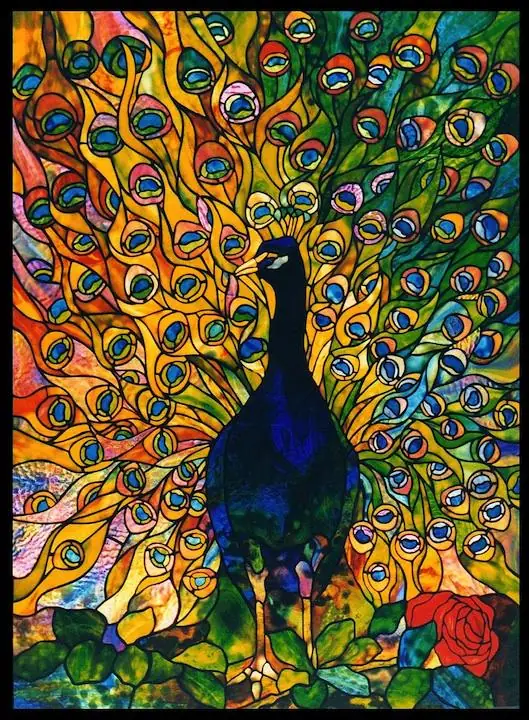 Tiffany Peacock Stain Glass
