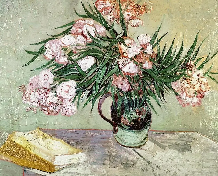 Oleanders and Books Vincent Van Gogh