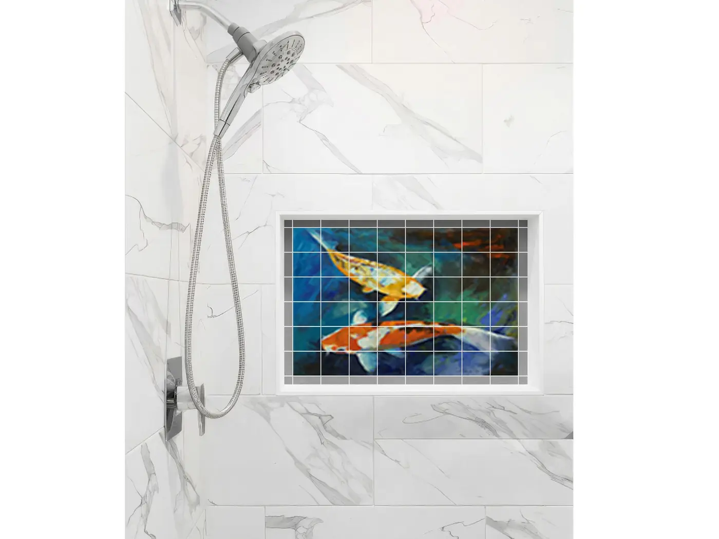 Sanke Koi Fish Painting installed