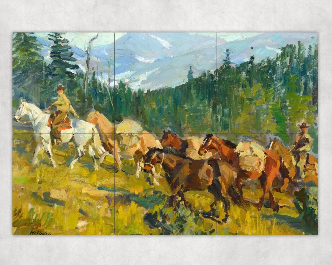Cowboys with Packed Horse Old Country Western