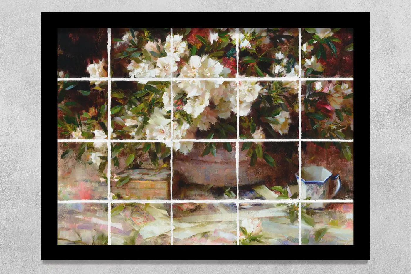 Still Life with White Azaleas and Tea Cup