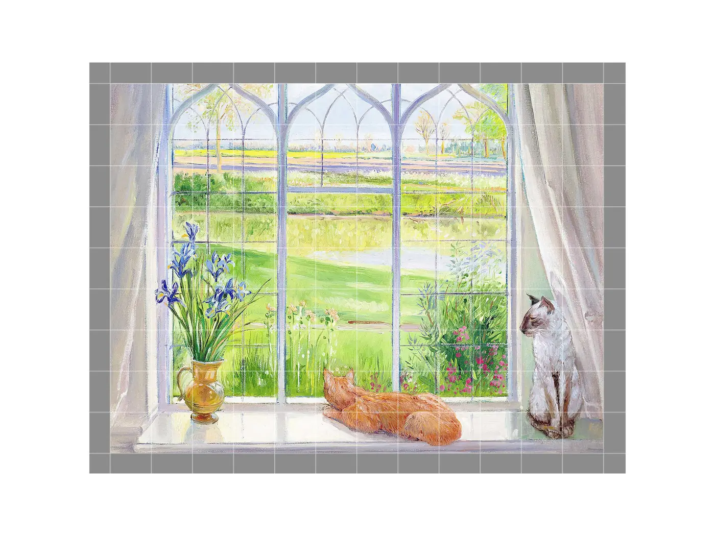 Cats at the Window Country Garden