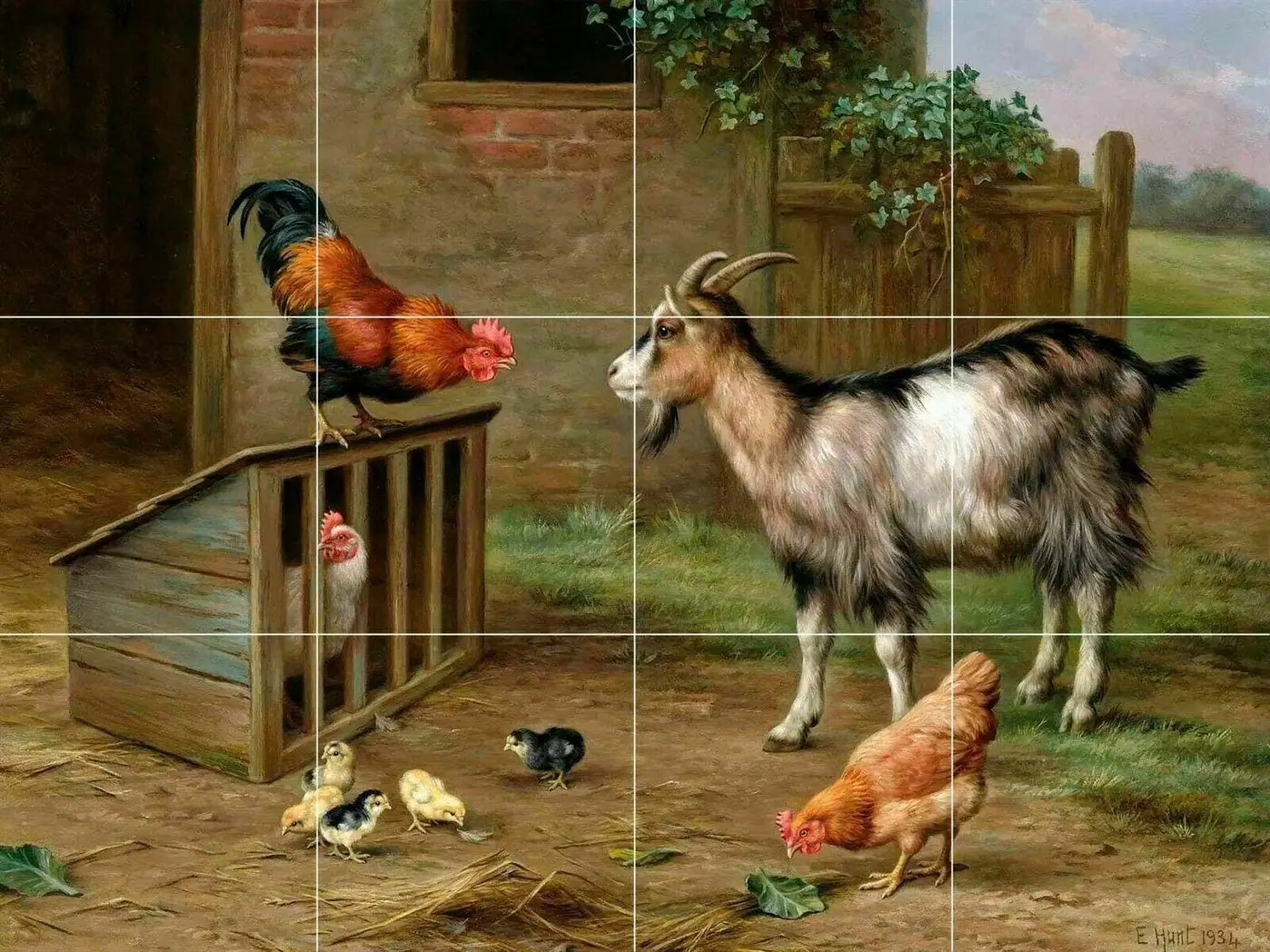 Country Farm Animal Goat Rooster