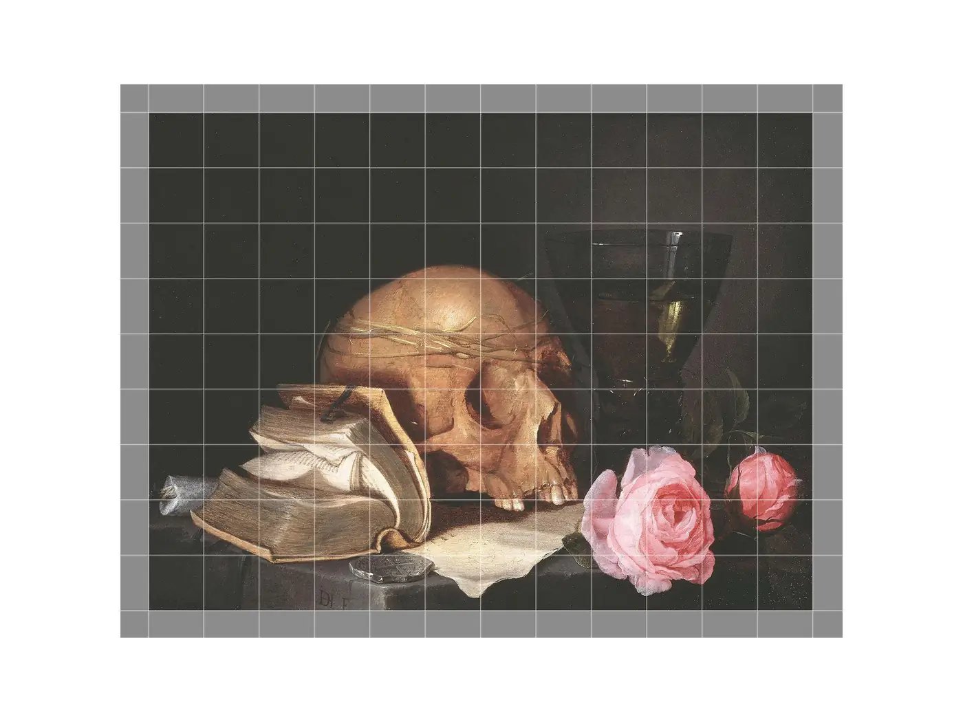 A Vanitas Still Life with a Skull