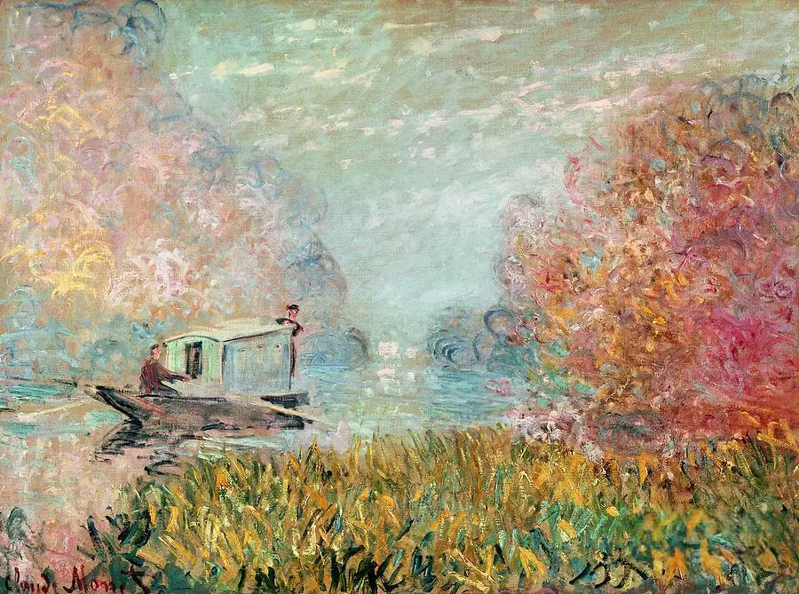 The Boat Studio on the Seine Claude Monet