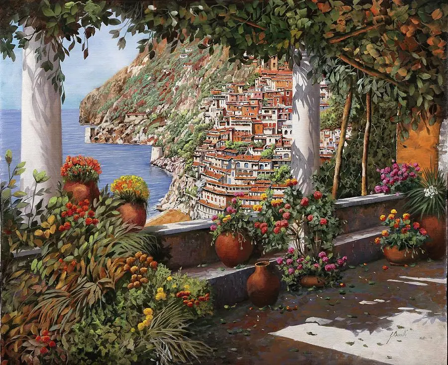Positano View from the Beautiful Terrace Garden