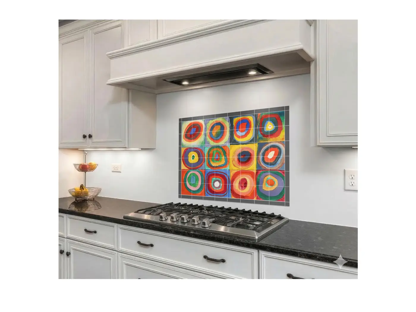 Color Study - Squares and Concentric Rings installed