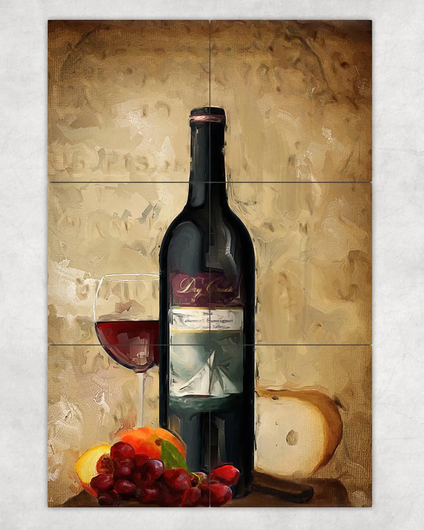 Cabernet Wine Bottle Glass Cheese Grapes