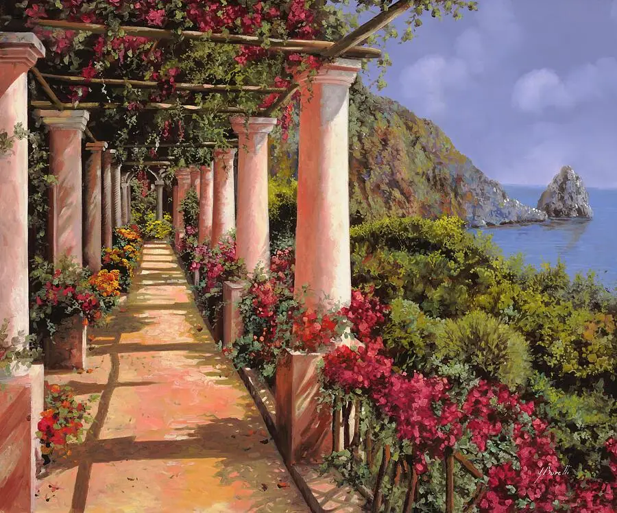 Columns and Bougainvillea Terrace Garden