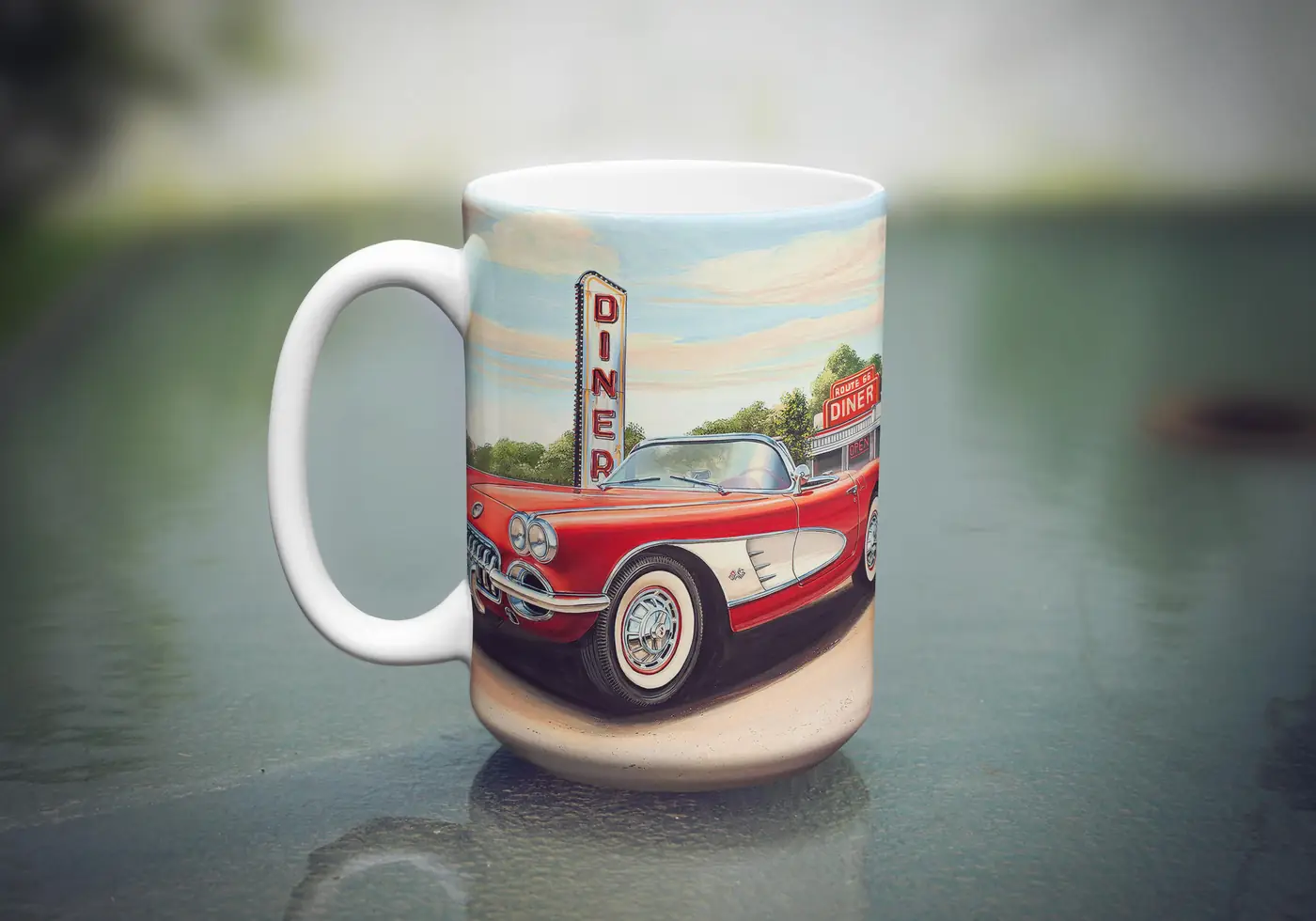 Diner and Red Classic Car, Photo 7