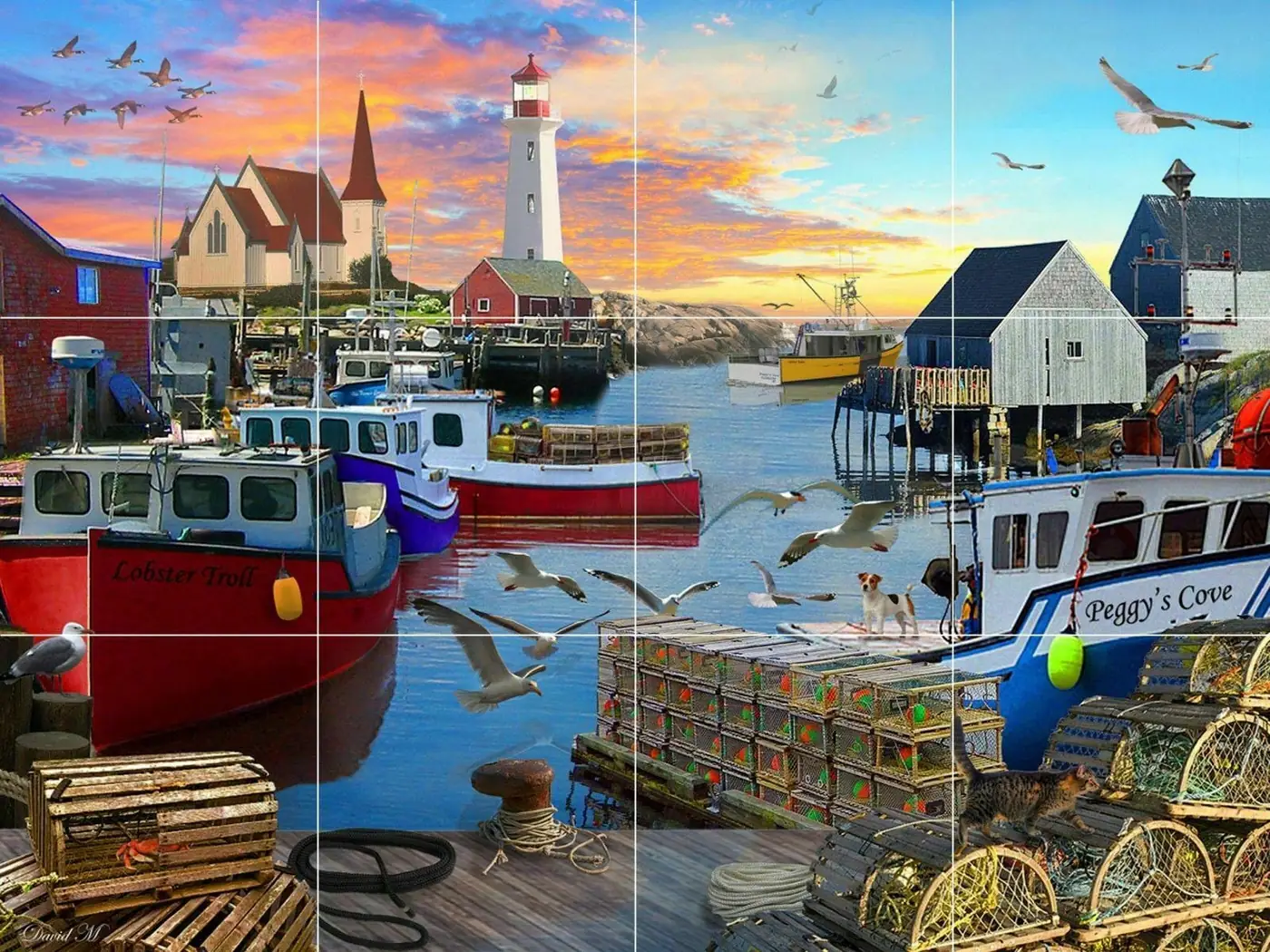 Peggy's Cove Harbor Fishing Boat Lighthouse