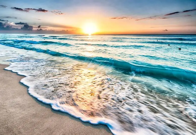 Sunrise Over Beach in Cancun