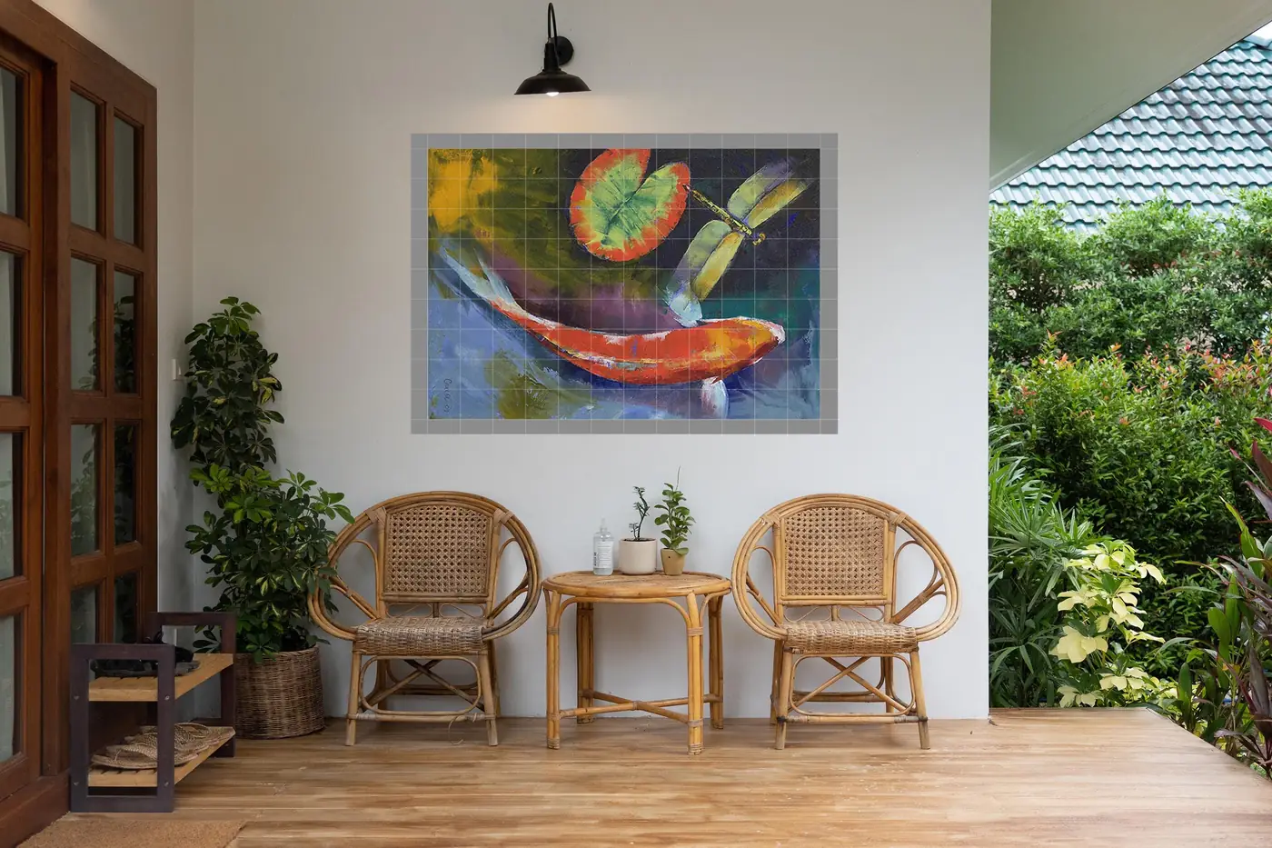 Red Koi Fish and Dragonfly, Photo 4