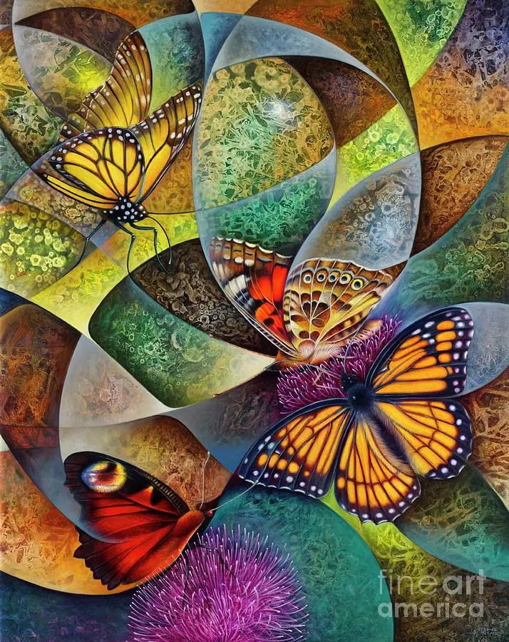 Dynamic Butterflies in Flower Garden Summer