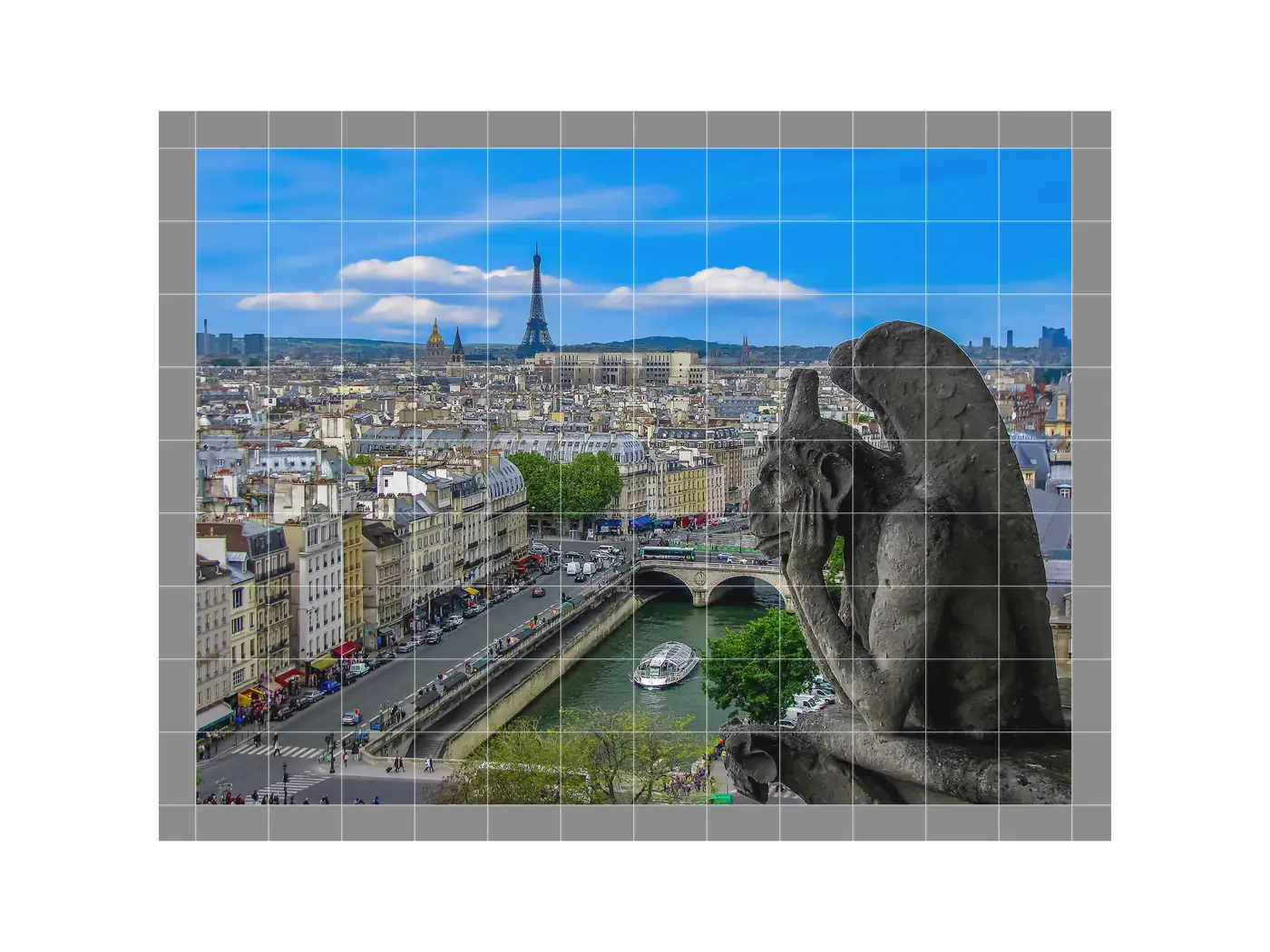 Gargoyle of Notre Dame Cathedral Looking Paris
