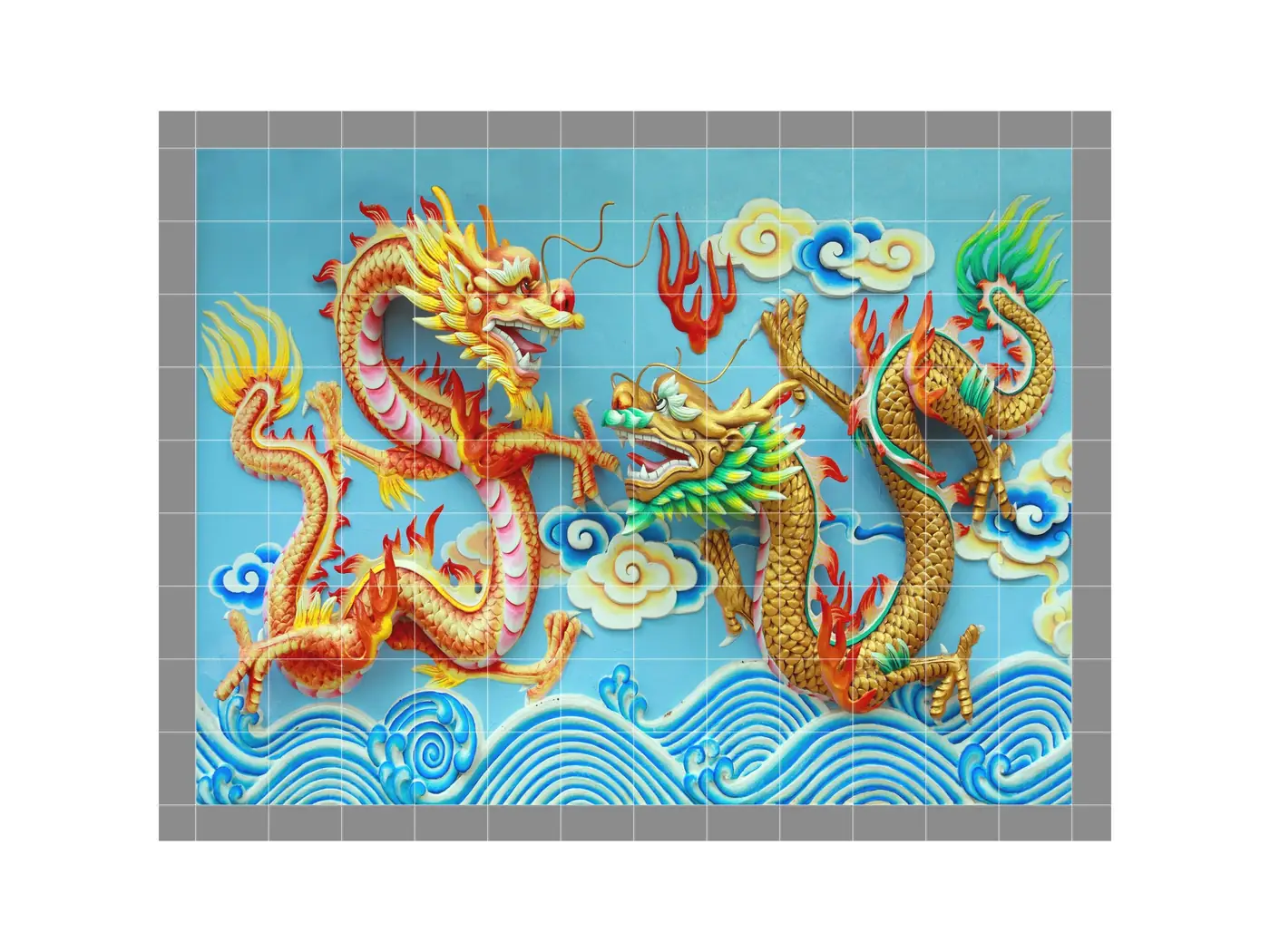 Red and Gold Chinese Dragons