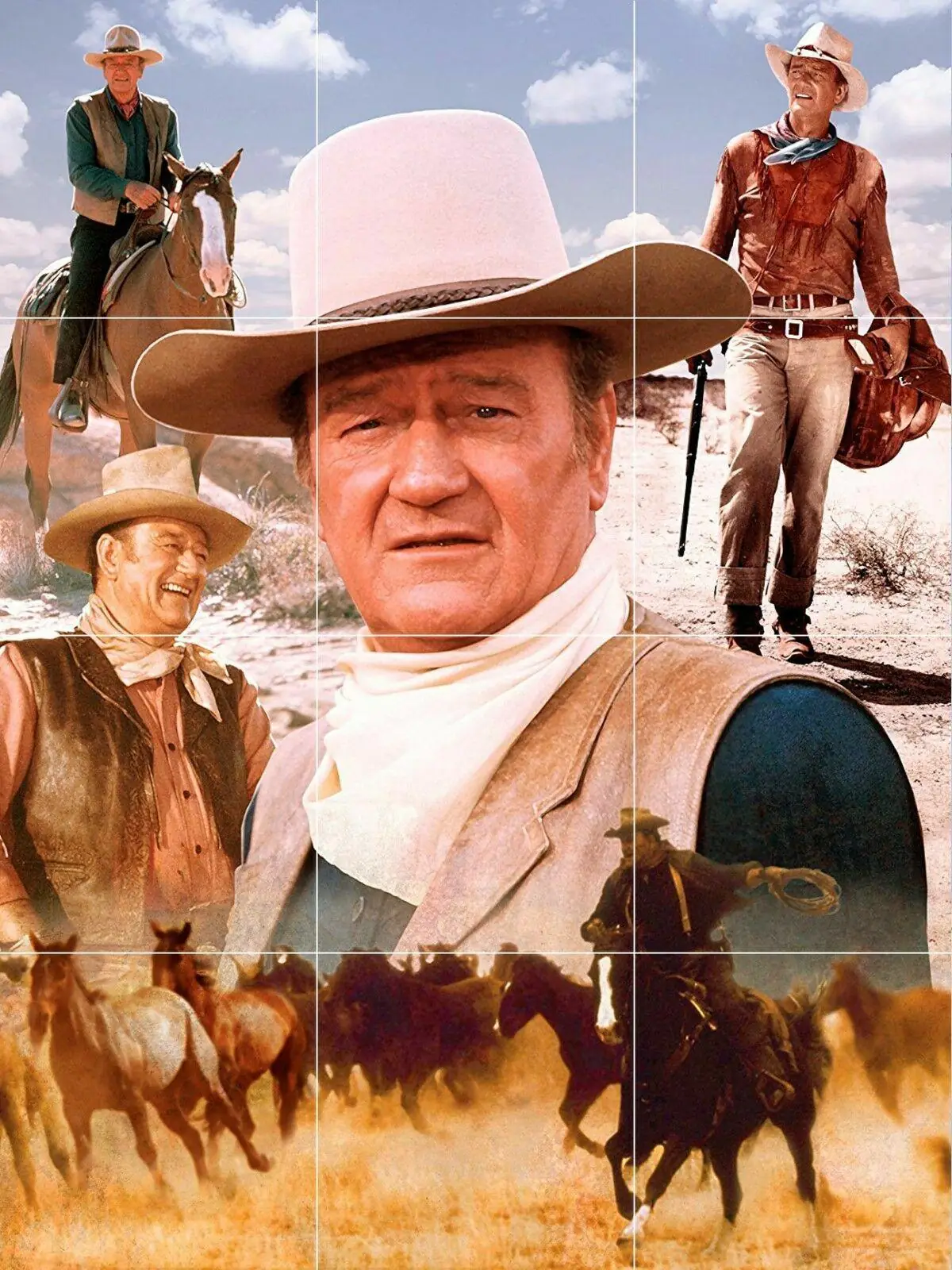 John Wayne Cowboy Collage Hondo Western