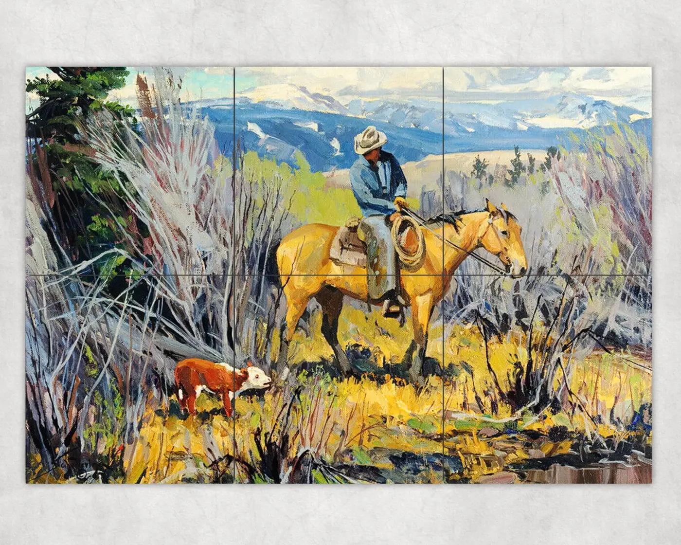 Cowboy with Calf Cow