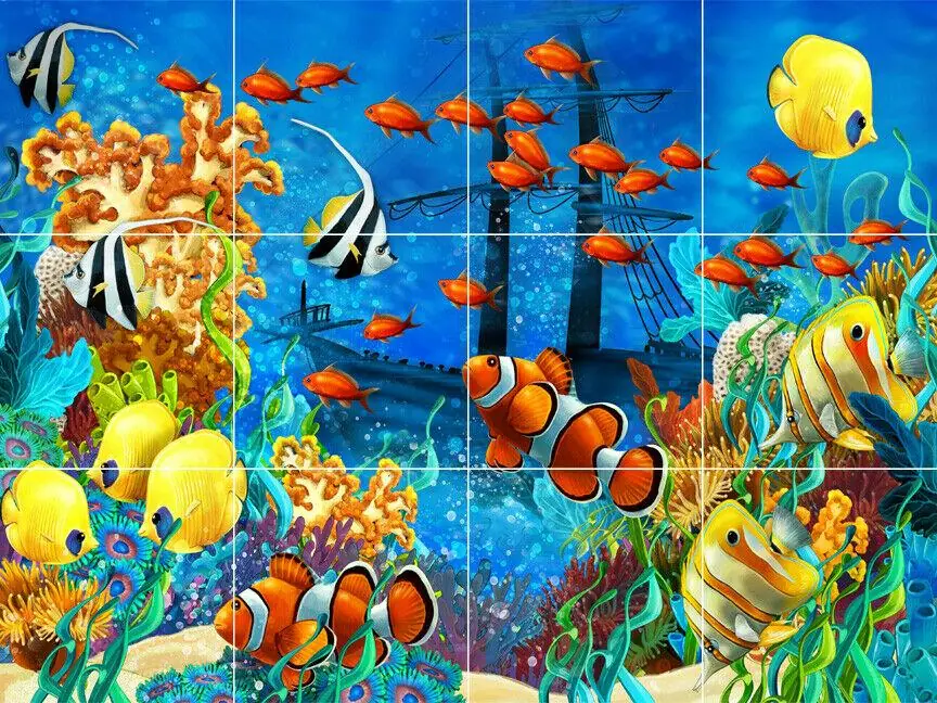 Deep Sea Ocean Tropical Fish Reef Shipwrecked