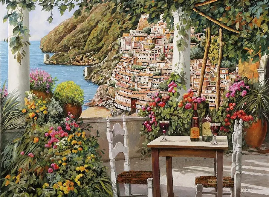 Romantic View of Positano Italy Mediterranean Sea Beach