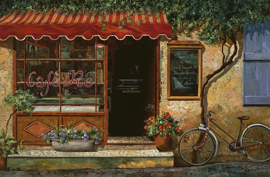 The Front of a Cafe in Tuscany Italy Countryside