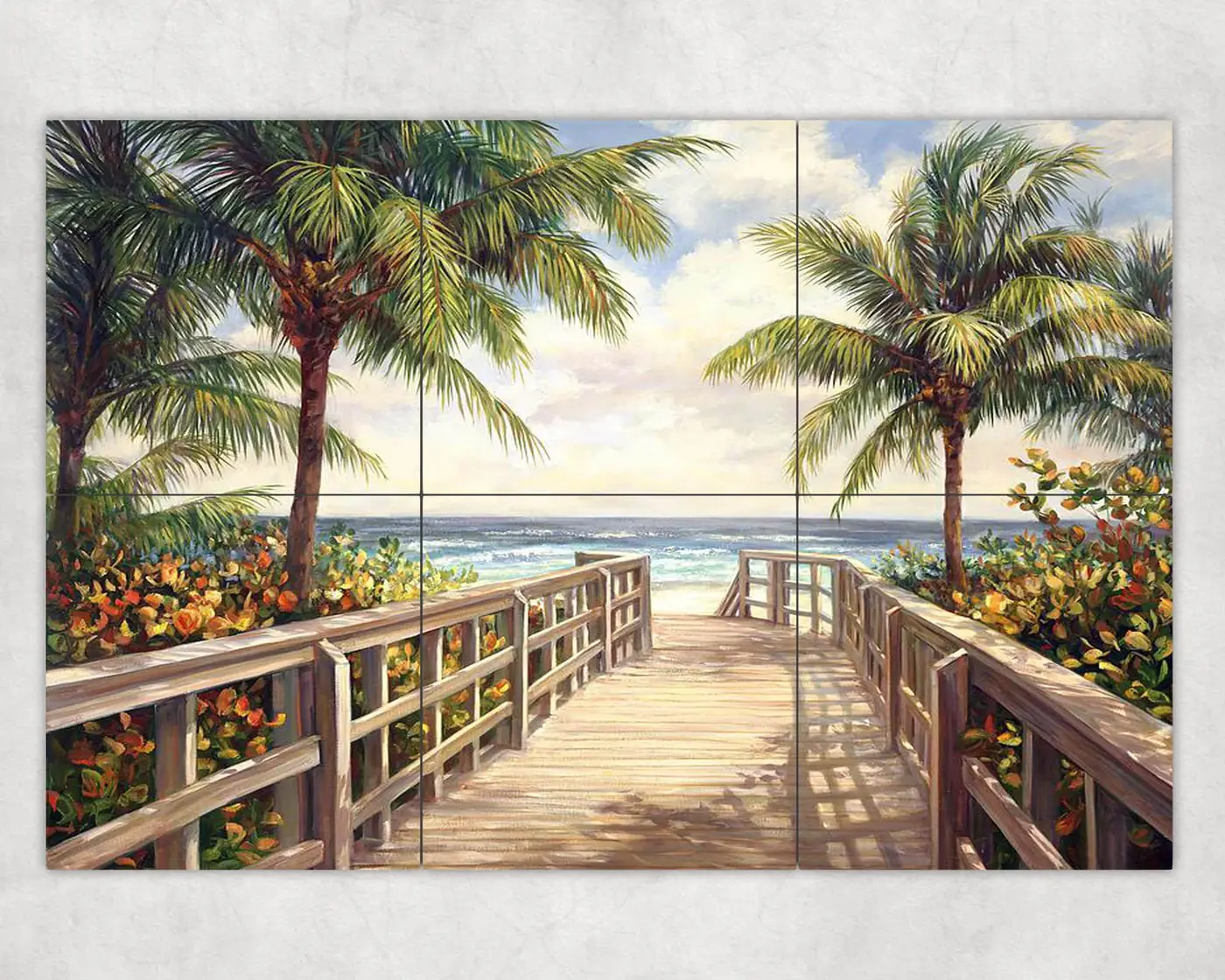 Tropical Beach Entrance Garden Sea Grapes Palm Trees