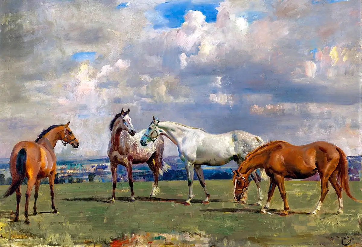 Horses at Grass James Munnings