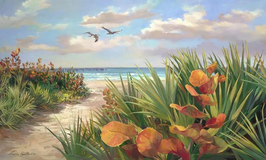 Beach Entrance Garden Palm Trees Sea Grape