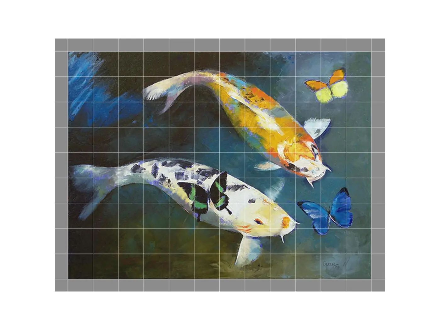 Koi Fish and Butterflies Pond Garden