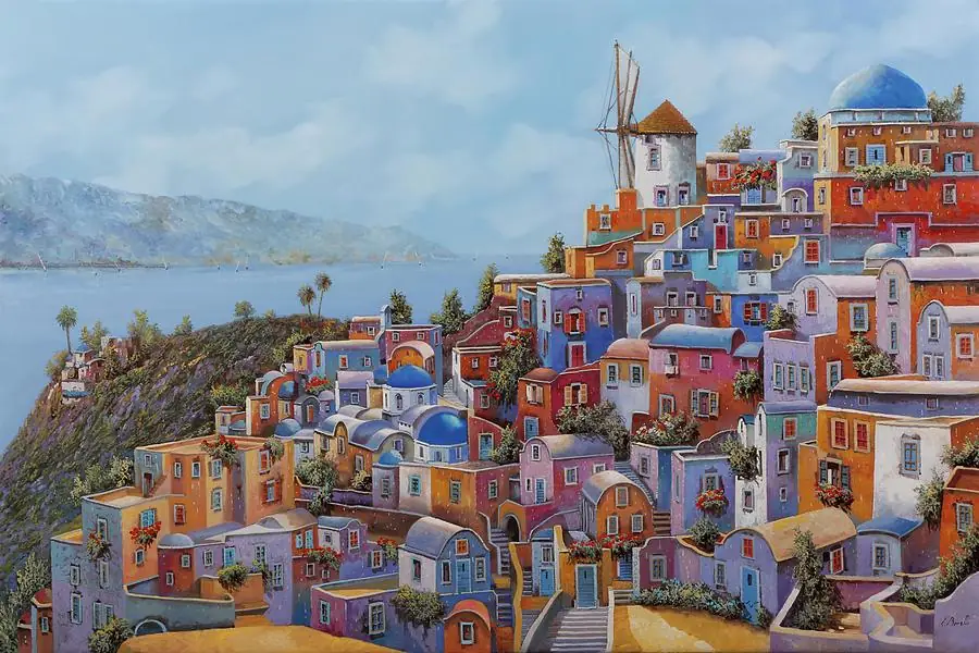 View of Santorini Greece Colors