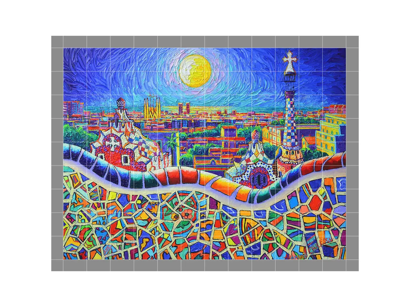 Barcelona Park Guell Magic Night